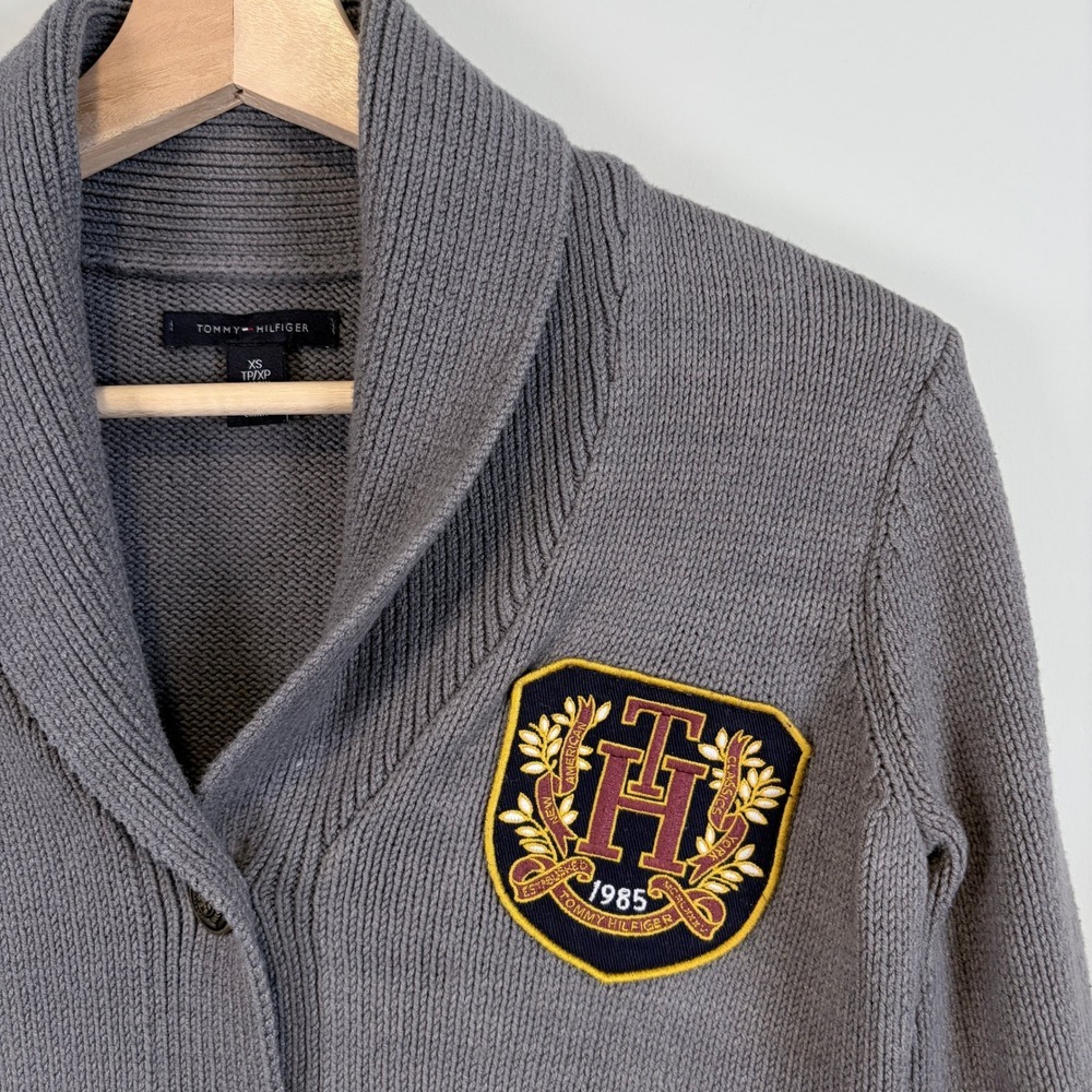 Tommy Hilfiger Cardigan Button Front Colligate Heritage Academia Gray Women's XS - Picture 1 of 13